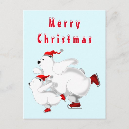 Cartes de Noël d'ours patinant (Devant)