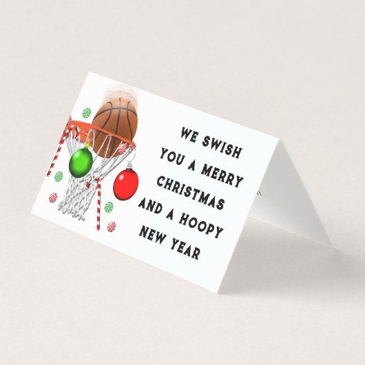 Cartes de Noël drôles de basket-ball (Front)