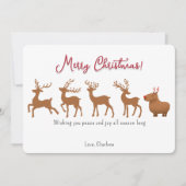 Cartes de Noël drôles de capybaras rennes (Devant)
