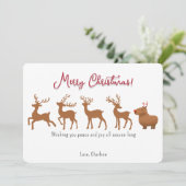 Cartes de Noël drôles de capybaras rennes (Debout devant)