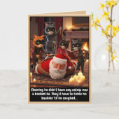 Cartes de Noël drôles de chats (Fleur jaune)