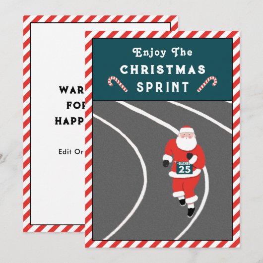 Cartes de Noël drôles de course à pied (Devant / Derrière)