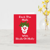 Cartes de Noël drôles de crânes de houx (Fleur jaune)