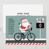Cartes de Noël drôles de cyclisme (Devant / Derrière)