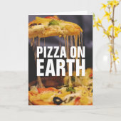 CARTES DE NOËL DRÔLES PIZZA (Fleur jaune)