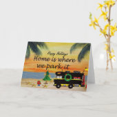 Cartes de Noël du camping-car RV de mon art (Fleur jaune)