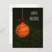 cartes de Noël du joueur de basket (Devant / Derrière)