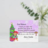 Cartes de Noël du Père Noël : Elfe des Fêtes Ethni (Debout devant)