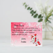 Cartes de Noël du Père Noël : Licorne rouge au cha (Debout devant)