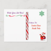 Cartes de Noël du Père Noël : Manchot rouge avec c (Dos)