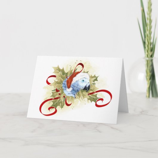 Cartes de Noël du perroquet gris d'Afrique (Devant)