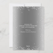 Cartes de Noël élégantes Silver Sparkly Snow Photo (Dos)