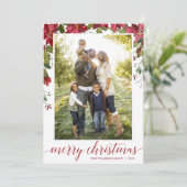 Cartes de Noël en fleurs de Poinsettia rouge (Debout devant)