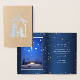 Cartes de Noël en Luxe avec Feuille de Métal Réell