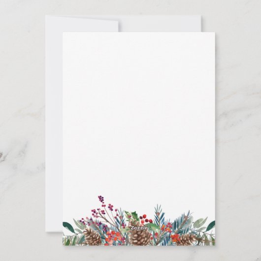 Cartes de Noël en Pinecone Vert Rouge (Dos)