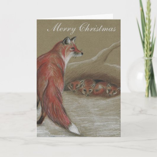 Cartes de Noël Foxes British Wildlife (Devant)