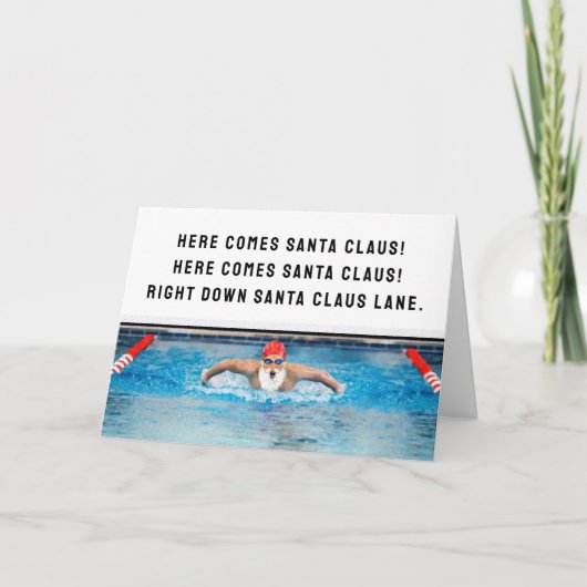 Cartes de Noël Funky Swimmer (Devant)