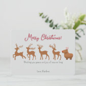 Cartes de Noël Funny Capybara Reindeer (Debout devant)