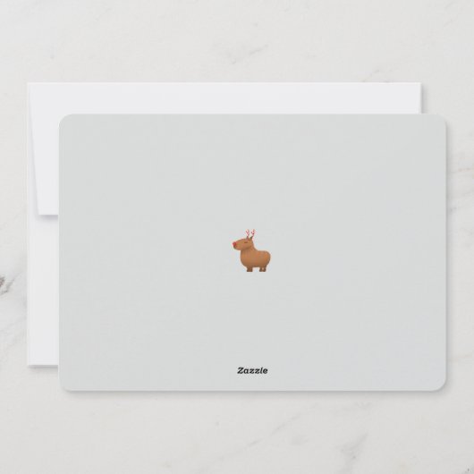Cartes de Noël Funny Capybara Reindeer (Dos)
