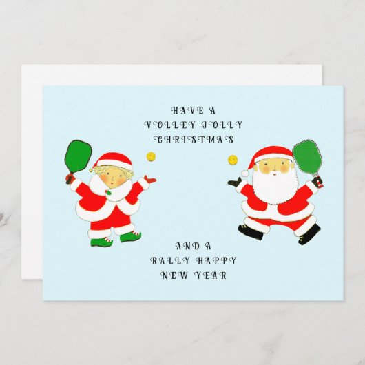 Cartes de Noël Funny Pickleball (Devant / Derrière)