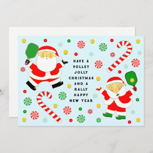 Cartes de Noël Funny Pickleball (Devant / Derrière)