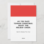 Cartes de Noël Funny Track et Field (Dos)