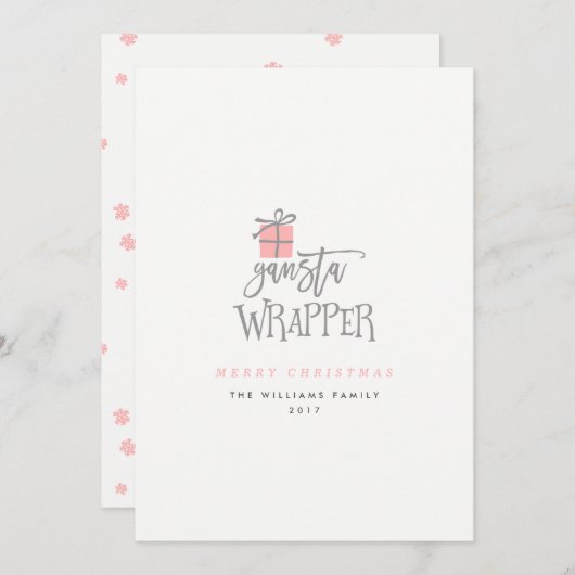 Cartes de Noël Gangsta Wrapper (Devant / Derrière)