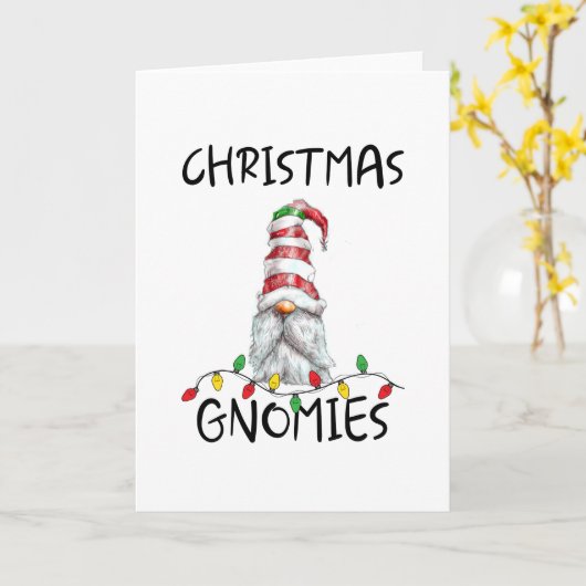 Cartes de Noël Gnomies, Noël avec mes Gnomies (Fleur jaune)