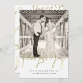 Cartes de Noël Gold Paix Amour Joie (Devant / Derrière)