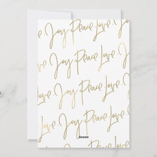 Cartes de Noël Gold Paix Amour Joie (Dos)