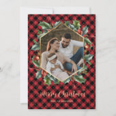 Cartes de Noël Gold Red Buffalo Plaid (Devant)