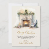 Cartes de Noël Gold Script (Devant)