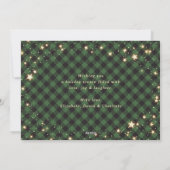 Cartes de Noël Green Buffalo Plaid Stars (Dos)