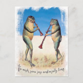 Cartes de Noël grenouilles musique vintage (Devant)