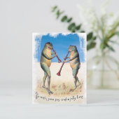 Cartes de Noël grenouilles musique vintage (Debout devant)