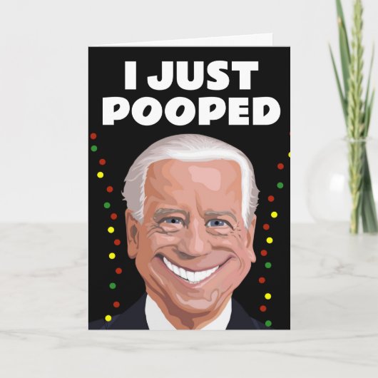 CARTES DE NOËL JOE BIDEN DRÔLE CACA (Devant)