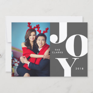 Cartes de Noël JOY avec photo / Fêtes
