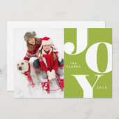 Cartes de Noël JOY / Fêtes (Devant / Derrière)