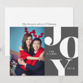 Cartes de Noël JOY / Fêtes de fin d'année (Devant / Derrière)