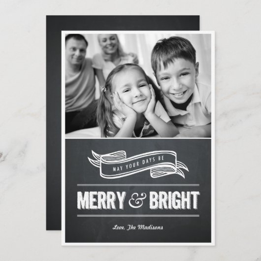 Cartes de Noël Joyeuses et Lumineuses (Devant / Derrière)