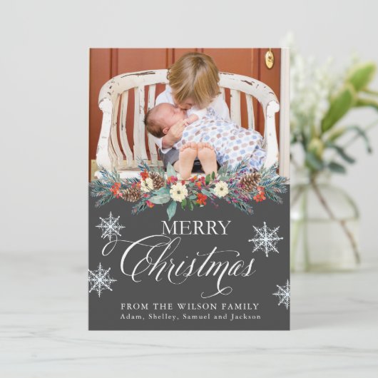 Cartes de Noël | Joyeux Noël en script (Debout devant)