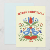 Cartes de Noël Lovebirds et Blossoms (Devant / Derrière)