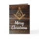 Cartes de Noël maçonniques en bois rustique