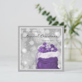 Cartes de Noël magiques en argent et violet (Debout devant)