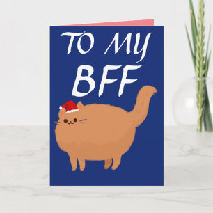 CARTES DE NOËL MEILLEUR AMI BFF CHAT GROS