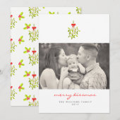 Cartes de Noël Merry Kissmas Mistletoe (Devant / Derrière)