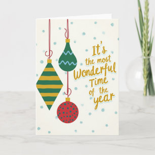 Cartes de Noël Merveilleux Temps Ornements