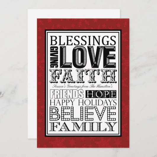 Cartes de Noël modernes (Devant / Derrière)