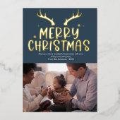 Cartes de Noël modernes avec étoiles et feuille d' (Recto)