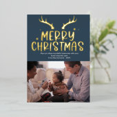 Cartes de Noël modernes avec étoiles et feuille d' (Debout devant)